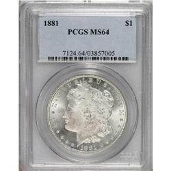 1881 $1 MS64 PCGS. PCGS Population (2688/0). NGC C