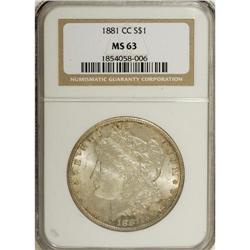 1881-CC $1 MS63 NGC. NGC Census: (1164/4643). PCGS