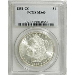 1881-CC $1 MS63 PCGS. PCGS Population (3116/10801)