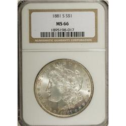 1881-S $1 MS66 NGC. NGC Census: (11374/2588). PCGS