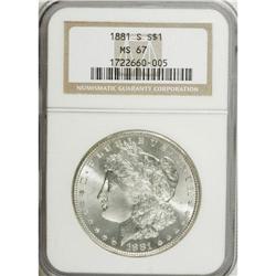 1881-S $1 MS67 NGC. NGC Census: (2470/125). PCGS P