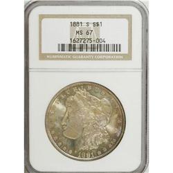 1881-S $1 MS67 NGC. NGC Census: (2470/125). PCGS P