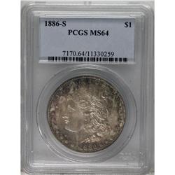 1886-S $1 MS64 PCGS. PCGS Population (986/261). NG