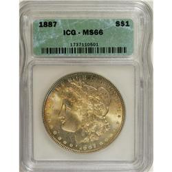 1887 $1 MS66 ICG. NGC Census: (2716/211). PCGS Pop