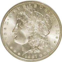 1887 $1 MS66 PCGS. PCGS Population (1045/59). NGC Cens