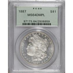 1887 $1 MS64 Deep Mirror Prooflike PCGS. PCGS Popu