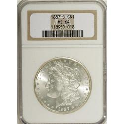 1887-S $1 MS64 NGC. NGC Census: (742/125). PCGS Po