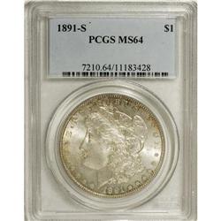 1891-S $1 MS64 PCGS. PCGS Population (1475/397). N