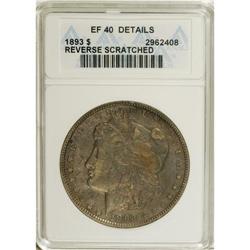 1893 $1 --Reverse Scratched--ANACS. XF40 Details. N