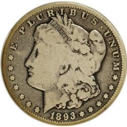 1893-CC $1 VG10 ANACS. NGC Census: (56/2416). PCGS Pop