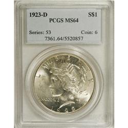 1923-D $1 MS64 PCGS. PCGS Population (1093/410). N