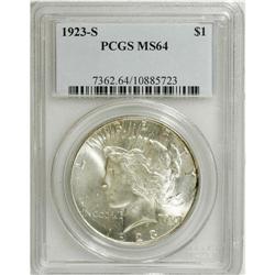 1923-S $1 MS64 PCGS. PCGS Population (1290/96). NG