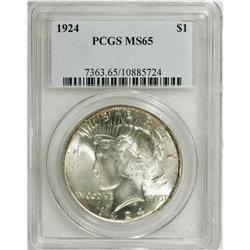1924 $1 MS65 PCGS. PCGS Population (2161/439). NGC