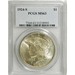 1924-S $1 MS63 PCGS. PCGS Population (0/0). NGC Ce