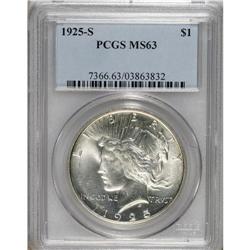 1925-S $1 MS63 PCGS. PCGS Population (1868/1376).