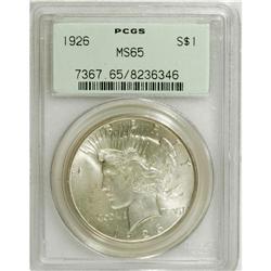 1926 $1 MS65 PCGS. PCGS Population (1003/140). NGC