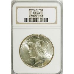 1926-S $1 MS64 NGC. NGC Census: (1363/343). PCGS P