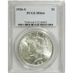 1926-S $1 MS64 PCGS. PCGS Population (0/0). NGC Ce