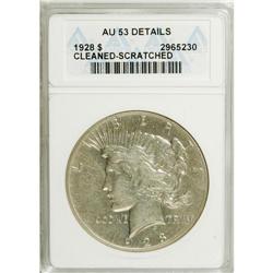 1928 $1 --Cleaned, Scratched--ANACS. AU53 Details.