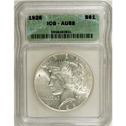 1928 $1 AU58 ICG. NGC Census: (367/2982). PCGS Pop