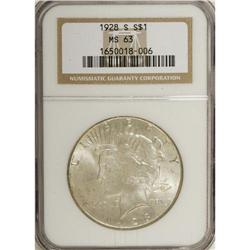 1928-S $1 MS63 NGC. NGC Census: (1050/1066). PCGS