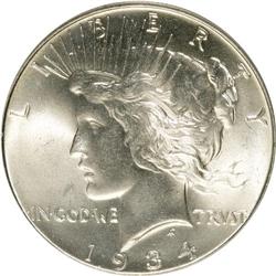 1934 $1 MS65 PCGS. PCGS Population (449/123). NGC Cens