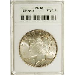 1934-D $1 MS63 ANACS. NGC Census: (860/836). PCGS