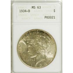 1934-D $1 MS63 ANACS. NGC Census: (862/841). PCGS