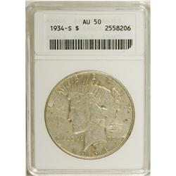 1934-S $1 AU50 ANACS. NGC Census: (110/1390). PCGS