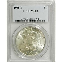 1935-S $1 MS63 PCGS. PCGS Population (0/0). NGC Ce