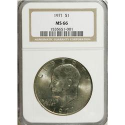 1971 $1 MS66 NGC. NGC Census: (24/0). PCGS Populat