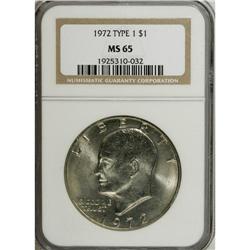 1972 $1 Type Three MS65 NGC. NGC Census: (449/18). PCG