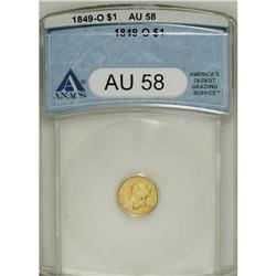 1849-O G$1 AU58 ANACS. NGC Census: (131/255). PCGS