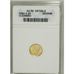 1852-O G$1 AU58 ANACS. NGC Census: (126/139). PCGS Pop