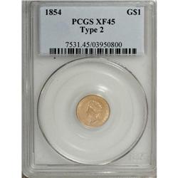 1854 G$1 Type Two XF45 PCGS. PCGS Population (224/
