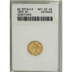 1855 G$1 --Scratched--ANACS. AU Details, Net XF40.