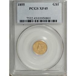 1855 G$1 XF45 PCGS. PCGS Population (216/2493). NG