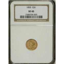 1855 G$1 XF45 NGC. NGC Census: (130/3845). PCGS Po