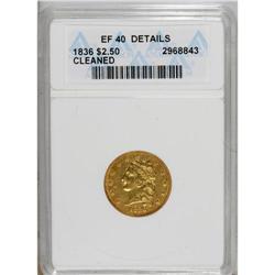 1836 $2 1/2 Script 8--Cleaned--ANACS. XF40 Details.