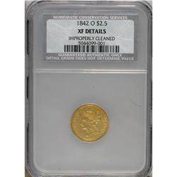 1842-O $2 1/2 --Improperly Cleaned--NCS. XF Details.