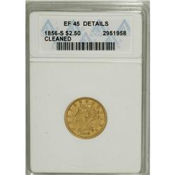 1856-S $2 1/2 --Cleaned--ANACS. XF45 Details. NGC C