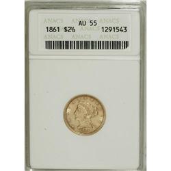1861 $2 1/2 New Reverse, Type Two AU55 ANACS. NGC