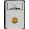 Image 1 : 1861 $2 1/2 New Reverse, Type Two MS62 NGC. NGC Ce