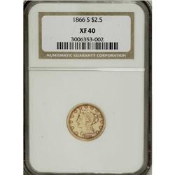 1866-S $2 1/2 XF40 NGC. NGC Census: (16/120). PCGS