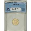 Image 1 : 1894 $2 1/2 MS61 ANACS. NGC Census: (33/95). PCGS Popu