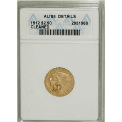 1912 $2 1/2 --Cleaned--ANACS. AU58 Details. NGC Cen