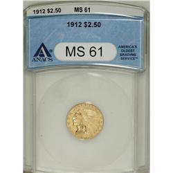 1912 $2 1/2 MS61 ANACS. NGC Census: (1253/2776). P