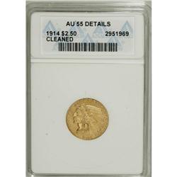 1914 $2 1/2 --Cleaned--ANACS. AU55 Details. NGC Cen