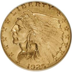 1925-D $2 1/2 AU58 NGC. NGC Census: (667/12466). PCGS