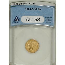1925-D $2 1/2 AU58 ANACS. NGC Census: (667/12466).
